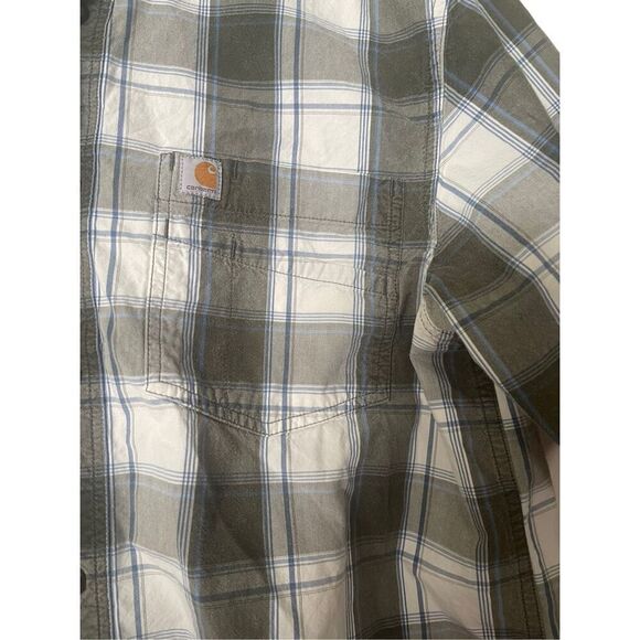 Carhartt Mens Multicolor Plaid Short Sleeve Button Down Shirt Size Medium - Picture 5 of 14